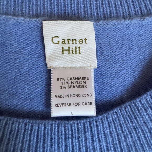 Garnet Hill 3/4 Sleeve Scoop Neck Cashmere Sweater - Picture 6 of 7
